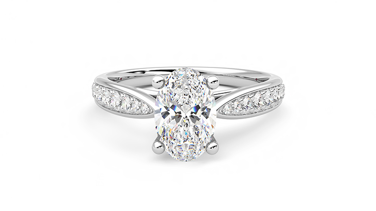 Taylor & Hart Aria Oval Engagement Ring 360 degree image 29