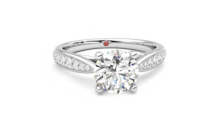 Taylor & Hart Aria Round Engagement Ring 360 degree image 2