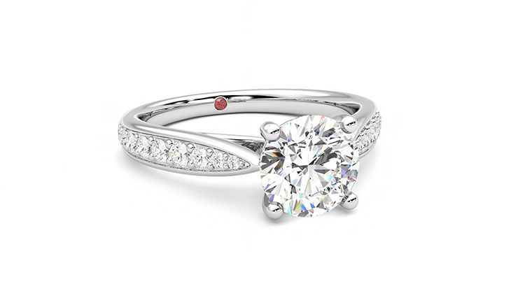 Taylor & Hart Aria Round Engagement Ring 360 degree image 4