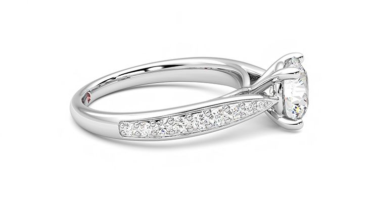 Taylor & Hart Aria Round Engagement Ring 360 degree image 9
