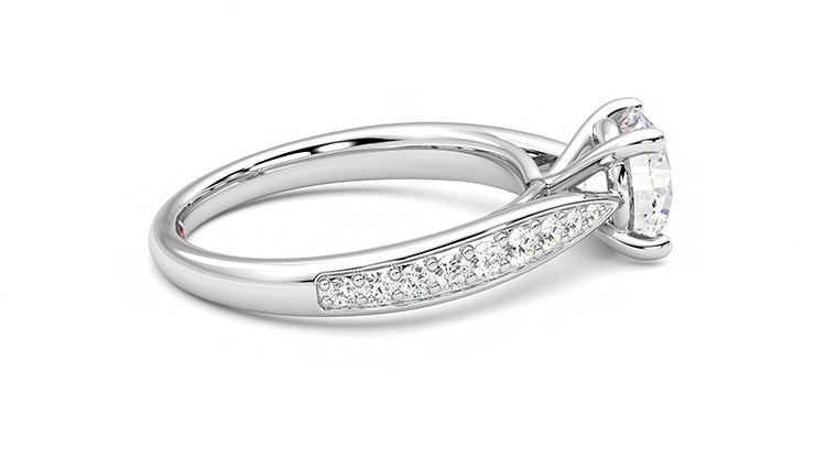 Taylor & Hart Aria Round Engagement Ring 360 degree image 10