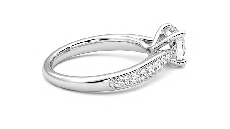 Taylor & Hart Aria Round Engagement Ring 360 degree image 11