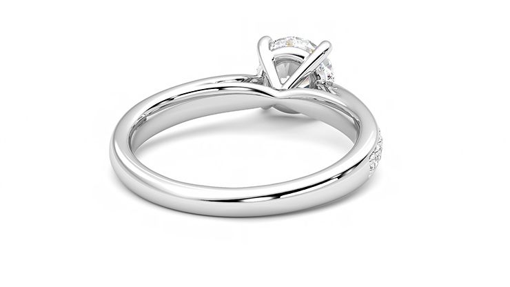 Taylor & Hart Aria Round Engagement Ring 360 degree image 14