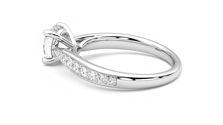 Taylor & Hart Aria Round Engagement Ring 360 degree image 19