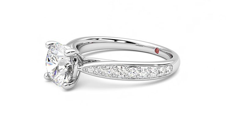 Taylor & Hart Aria Round Engagement Ring 360 degree image 23