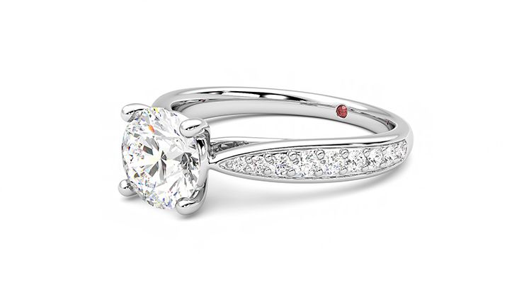 Taylor & Hart Aria Round Engagement Ring 360 degree image 24