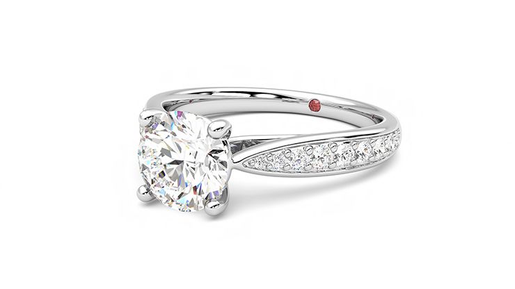 Taylor & Hart Aria Round Engagement Ring 360 degree image 25
