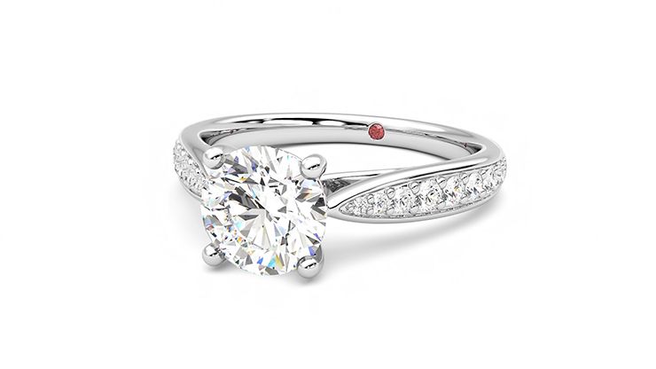 Taylor & Hart Aria Round Engagement Ring 360 degree image 26