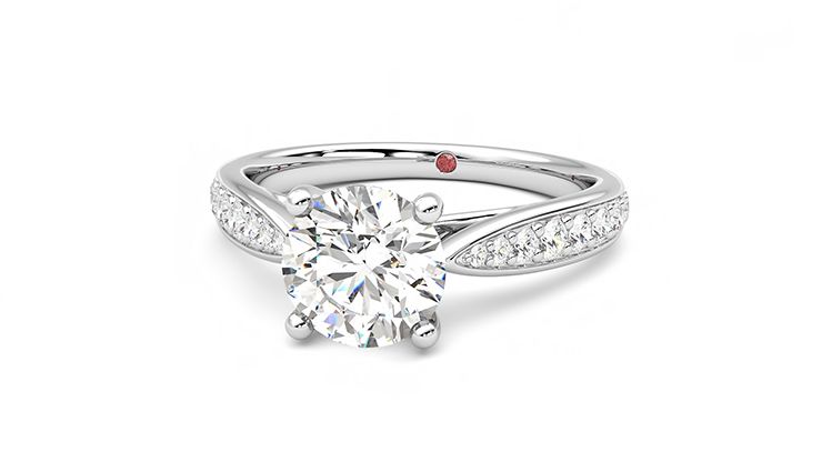 Taylor & Hart Aria Round Engagement Ring 360 degree image 27