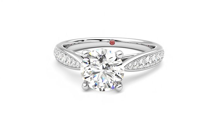 Taylor & Hart Aria Round Engagement Ring 360 degree image 28