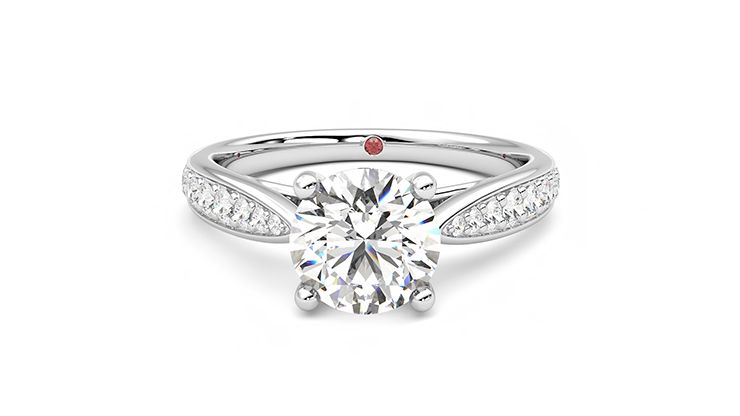 Taylor & Hart Aria Round Engagement Ring 360 degree image 29