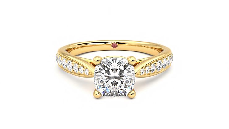 Taylor & Hart Aria Cushion Engagement Ring 360 degree image 0