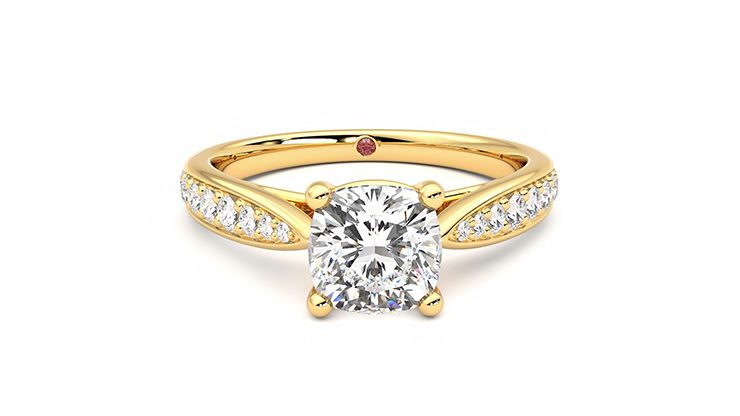 Taylor & Hart Aria Cushion Engagement Ring 360 degree image 1