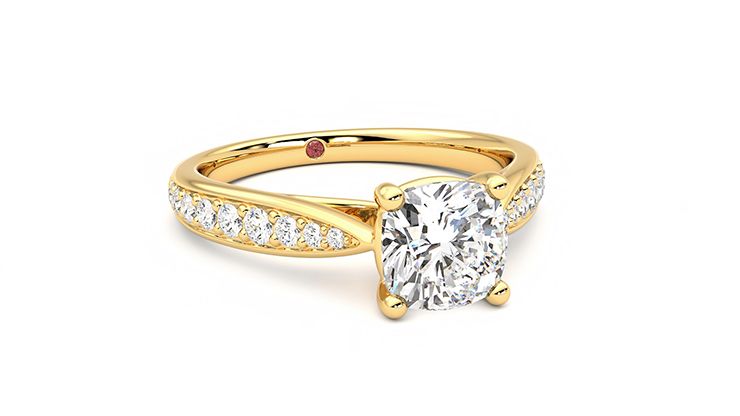 Taylor & Hart Aria Cushion Engagement Ring 360 degree image 4
