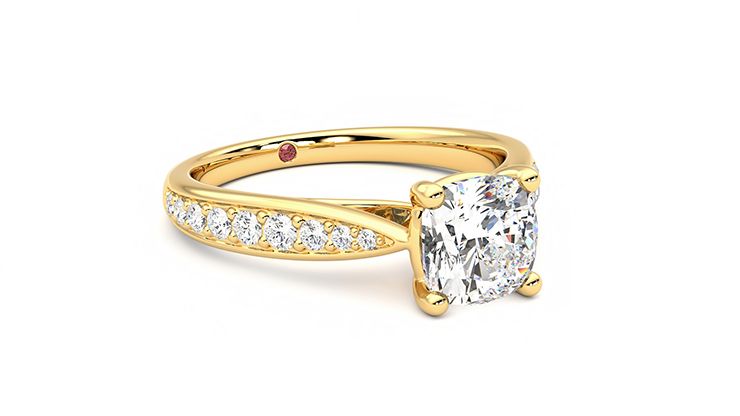 Taylor & Hart Aria Cushion Engagement Ring 360 degree image 5