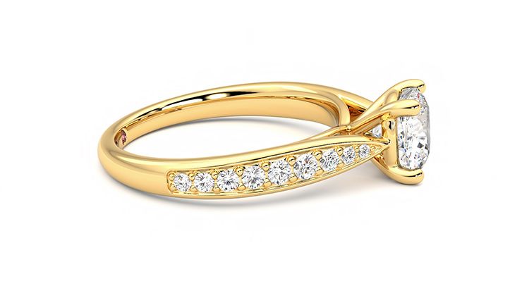 Taylor & Hart Aria Cushion Engagement Ring 360 degree image 9