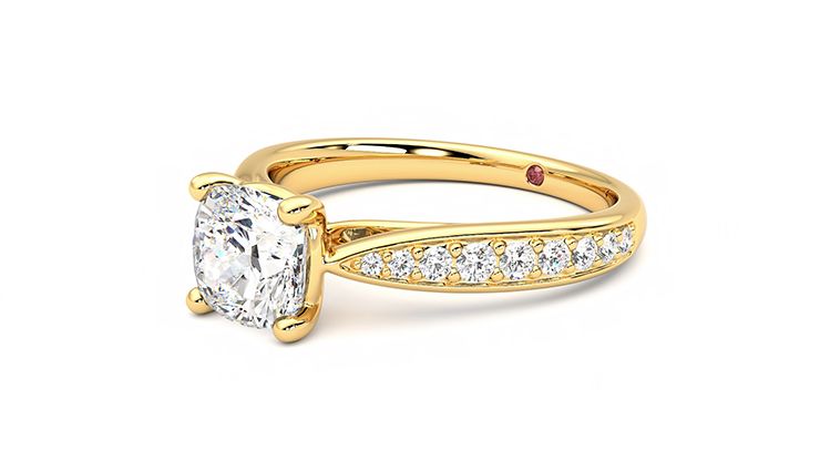 Taylor & Hart Aria Cushion Engagement Ring 360 degree image 24