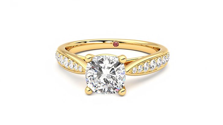 Taylor & Hart Aria Cushion Engagement Ring 360 degree image 28