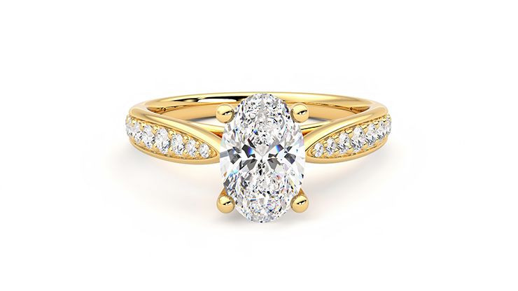 Taylor & Hart Aria Oval Engagement Ring 360 degree image 0
