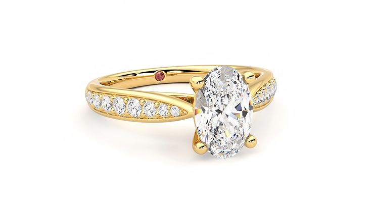 Taylor & Hart Aria Oval Engagement Ring 360 degree image 3