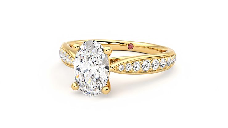 Taylor & Hart Aria Oval Engagement Ring 360 degree image 25