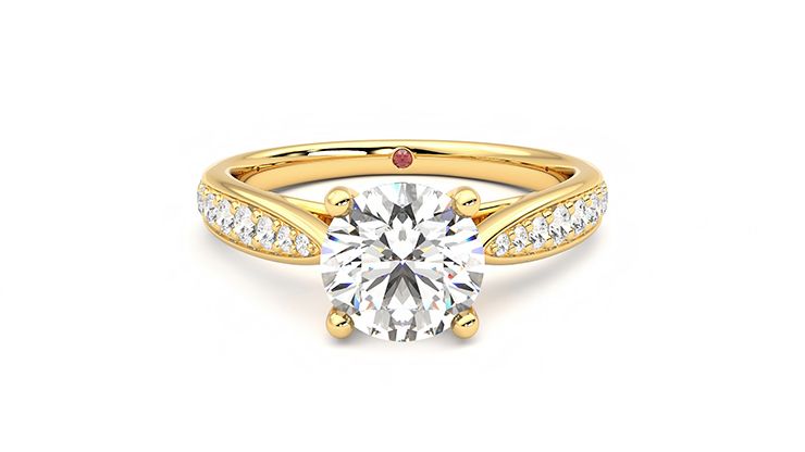 Taylor & Hart Aria Round Engagement Ring 360 degree image 0