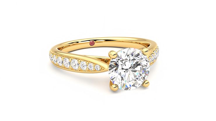 Taylor & Hart Aria Round Engagement Ring 360 degree image 4
