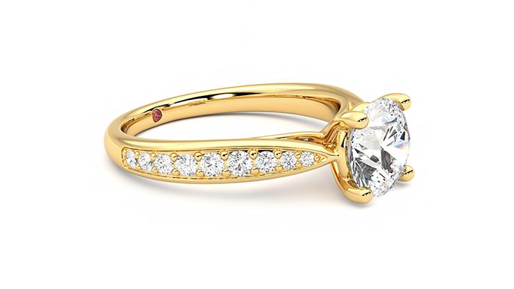 Taylor & Hart Aria Round Engagement Ring 360 degree image 7