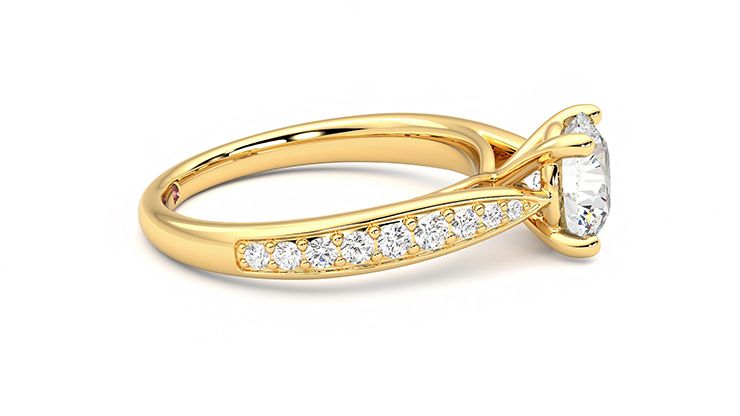 Taylor & Hart Aria Round Engagement Ring 360 degree image 9
