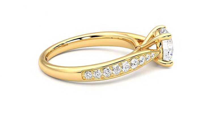 Taylor & Hart Aria Round Engagement Ring 360 degree image 10