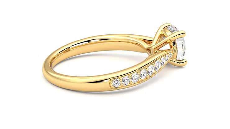Taylor & Hart Aria Round Engagement Ring 360 degree image 11