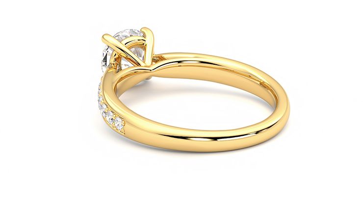 Taylor & Hart Aria Round Engagement Ring 360 degree image 17
