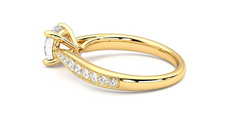 Taylor & Hart Aria Round Engagement Ring 360 degree image 19