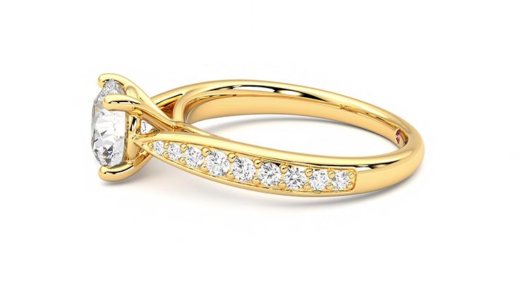 Taylor & Hart Aria Round Engagement Ring 360 degree image 21
