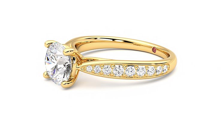 Taylor & Hart Aria Round Engagement Ring 360 degree image 23