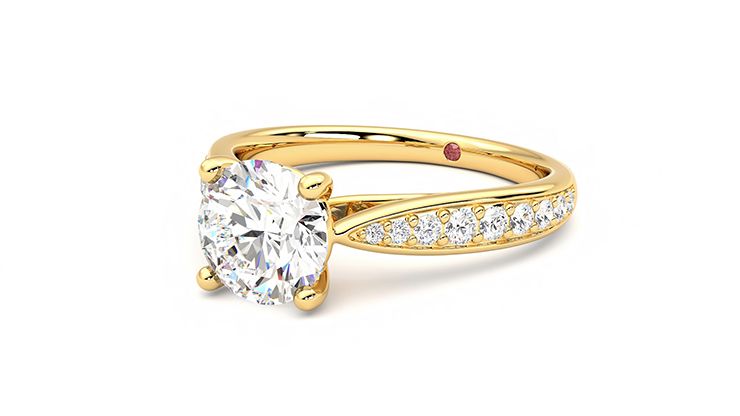 Taylor & Hart Aria Round Engagement Ring 360 degree image 25