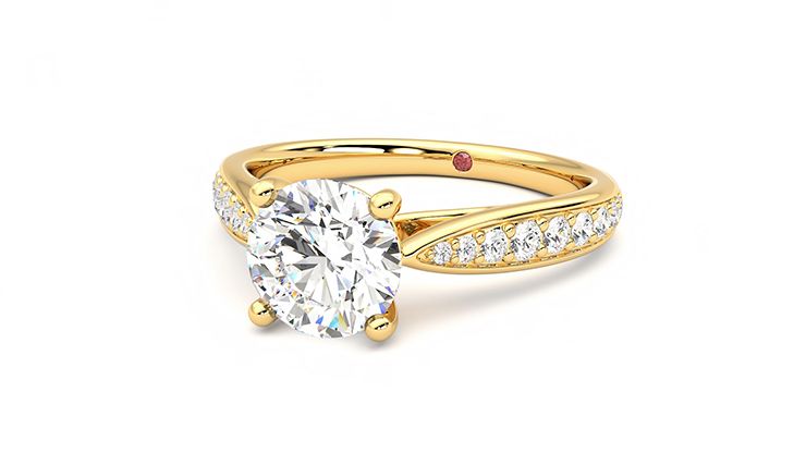 Taylor & Hart Aria Round Engagement Ring 360 degree image 26
