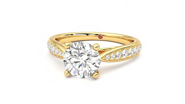 Taylor & Hart Aria Round Engagement Ring 360 degree image 27