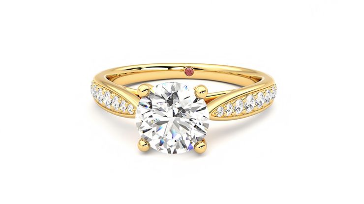 Taylor & Hart Aria Round Engagement Ring 360 degree image 28