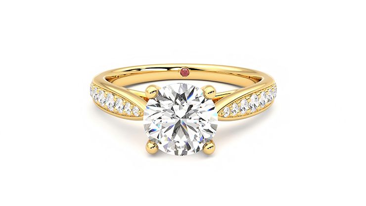 Taylor & Hart Aria Round Engagement Ring 360 degree image 29