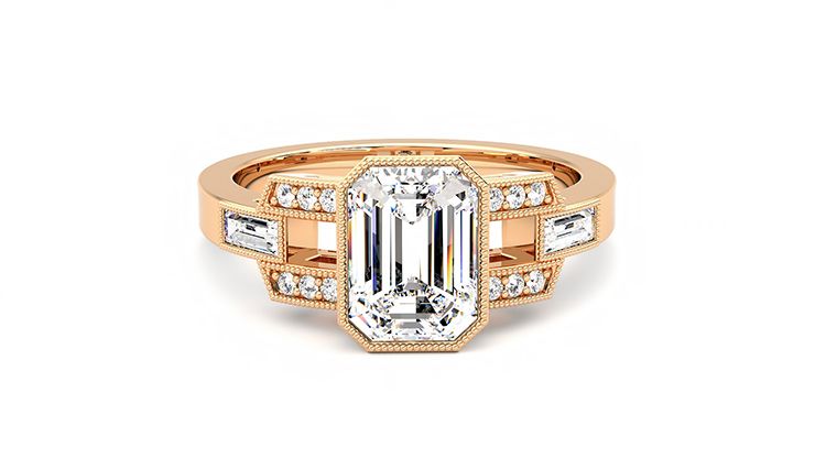 Taylor & Hart Artemis Emerald Engagement Ring 360 degree image 1