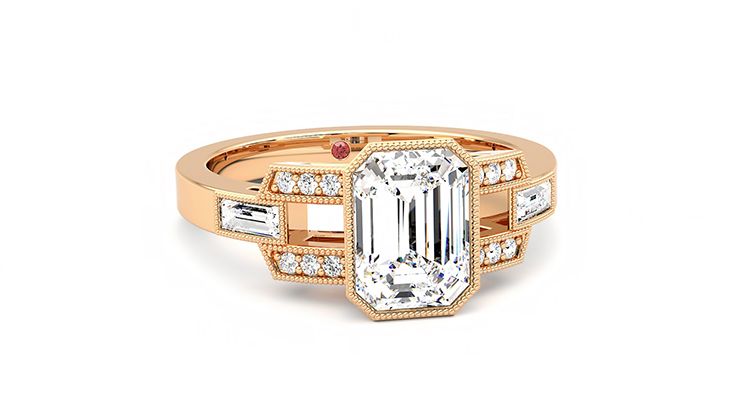 Taylor & Hart Artemis Emerald Engagement Ring 360 degree image 3
