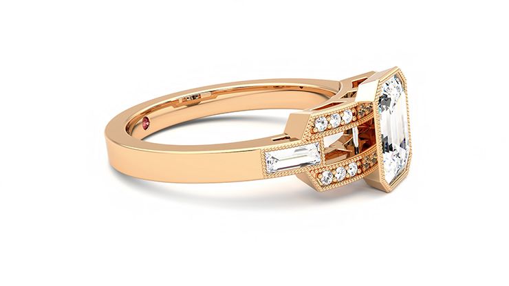 Taylor & Hart Artemis Emerald Engagement Ring 360 degree image 8