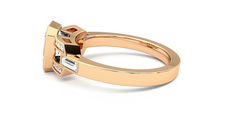 Taylor & Hart Artemis Emerald Engagement Ring 360 degree image 20
