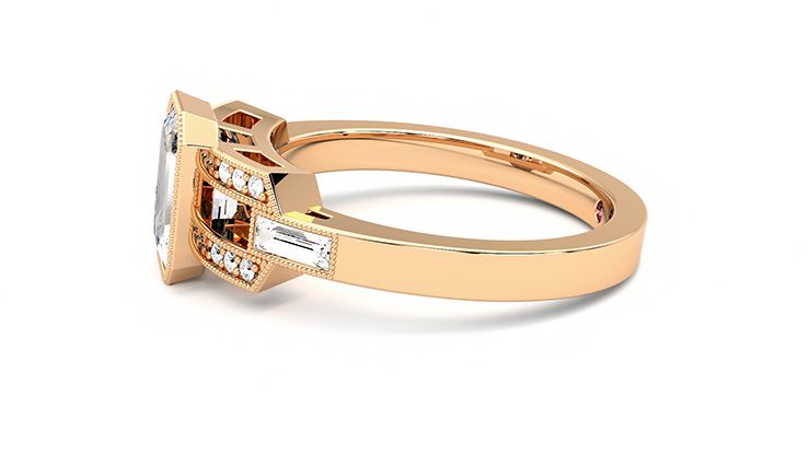 Taylor & Hart Artemis Emerald Engagement Ring 360 degree image 21