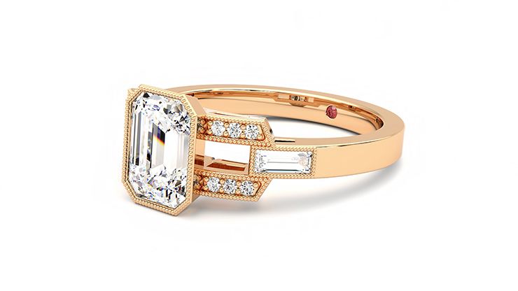 Taylor & Hart Artemis Emerald Engagement Ring 360 degree image 24