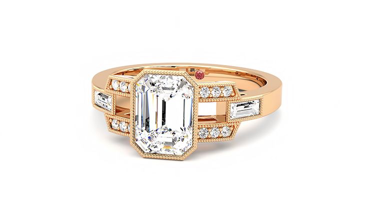 Taylor & Hart Artemis Emerald Engagement Ring 360 degree image 27