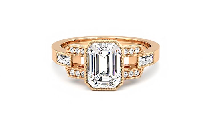 Taylor & Hart Artemis Emerald Engagement Ring 360 degree image 29