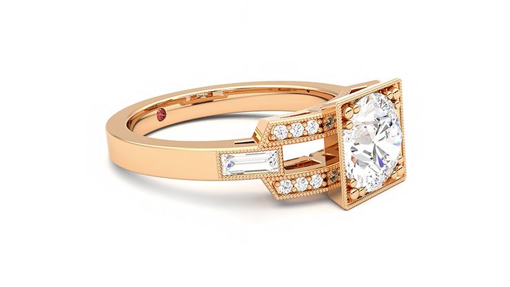 Taylor & Hart Artemis Round Engagement Ring 360 degree image 7