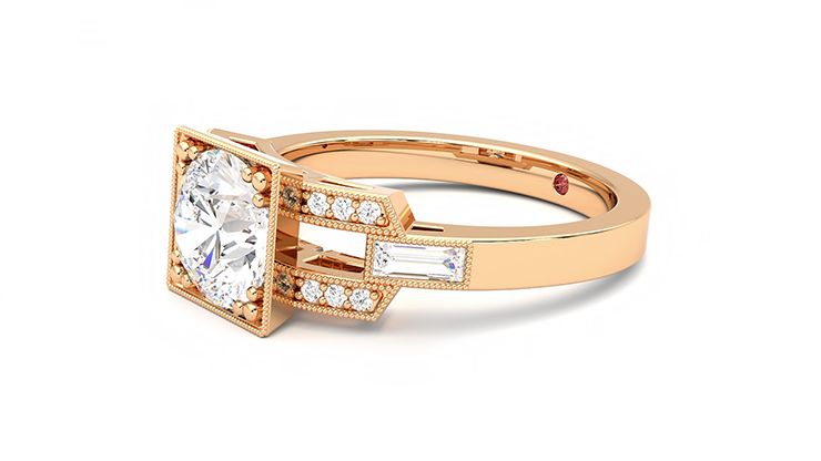 Taylor & Hart Artemis Round Engagement Ring 360 degree image 23